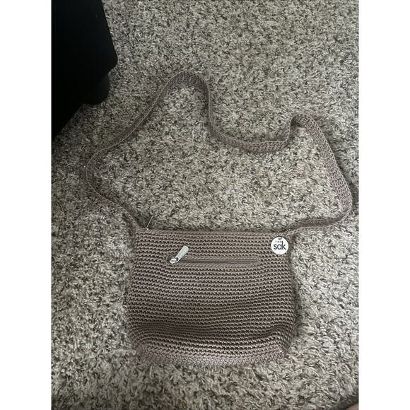 The Sak Beige Crochet Handbag Crossbody Small - Picture 1 of 6